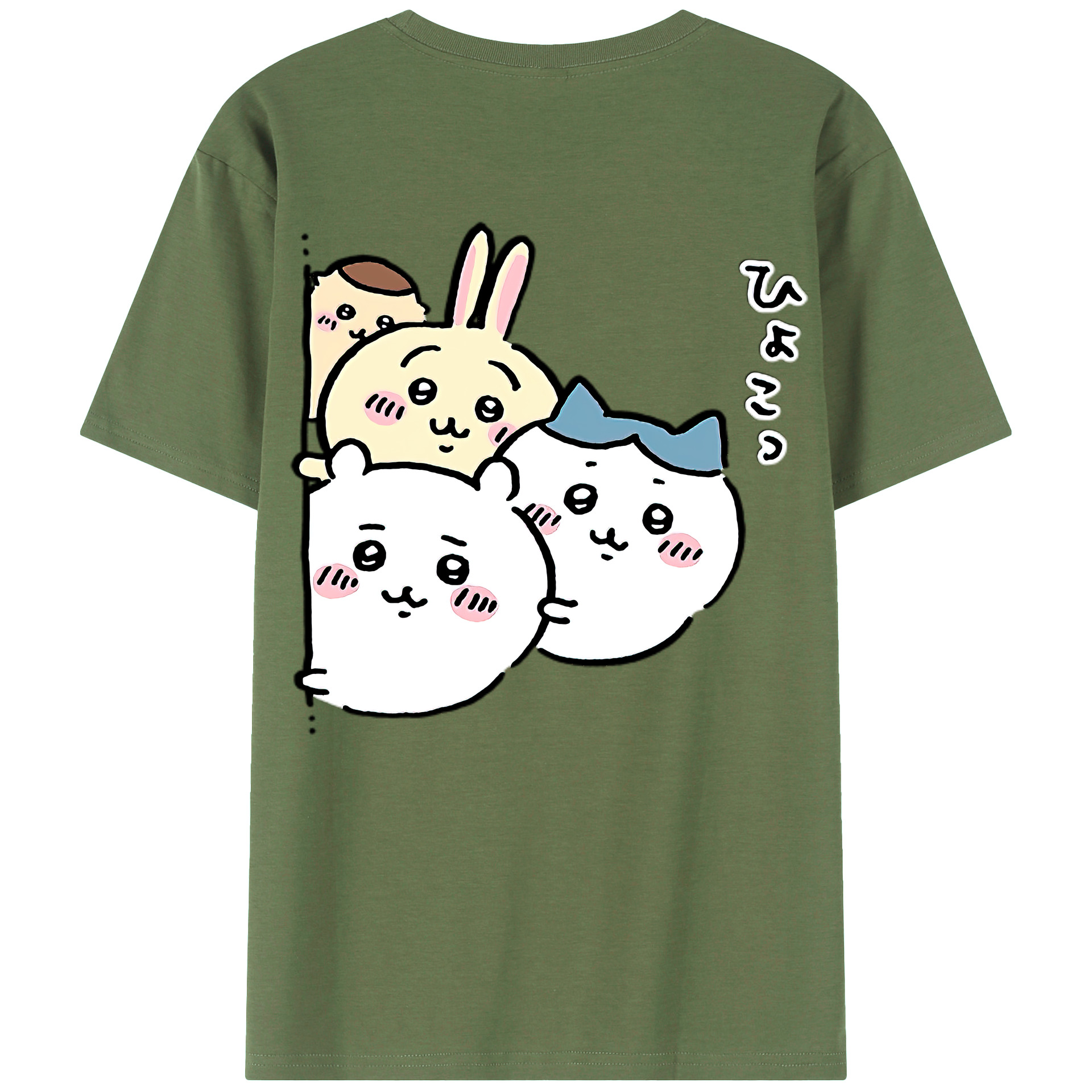 （画像用） ちいかわ ちいかわ Chii-kawa chiikawa 綿100％ メンズ半袖Tシャツ（バックプリント） 通気性